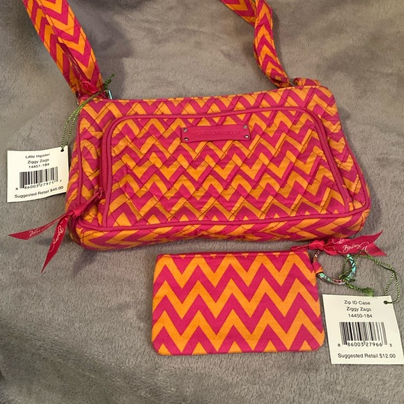 🩷🧡VERA BRADLEY🩷🧡Little Hipster & Zip ID Case in Zippy Zags/NWT - Picture 1 of 8